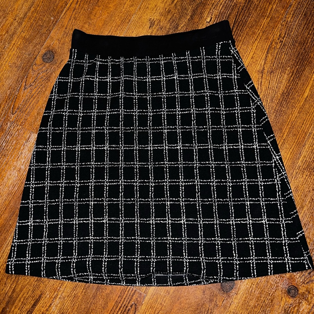Gilli Hilda Skirt Checkered Black White Y2K Elastic Waist Whimsigoth Chic Size M - Picture 4 of 8